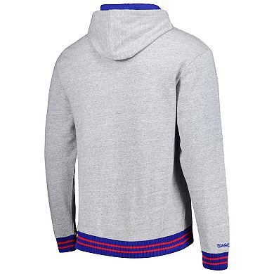 Men's Mitchell & Ness Heather Gray Kansas Jayhawks Pullover Hoodie