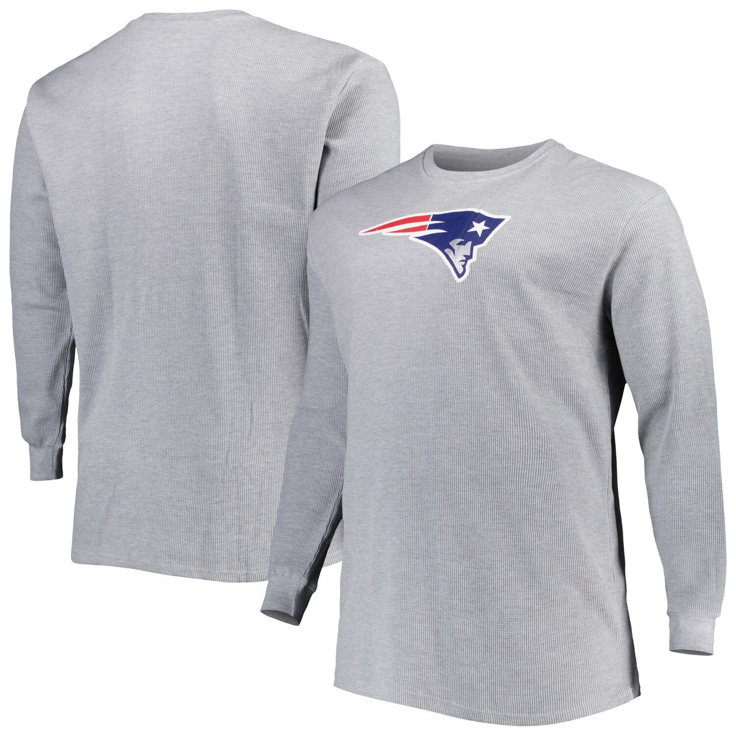 Men's Junk Food Royal New England Patriots Thermal Henley Long Sleeve T- Shirt