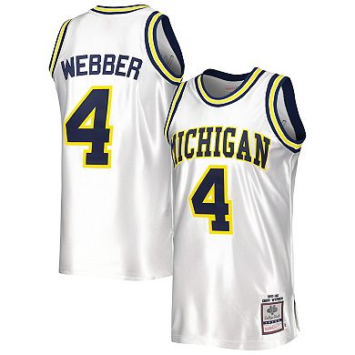 Men's Mitchell & Ness Chris Webber White Michigan Wolverines Authentic Jersey