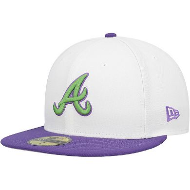 Men's New Era White Atlanta Braves  Side Patch 59FIFTY Fitted Hat