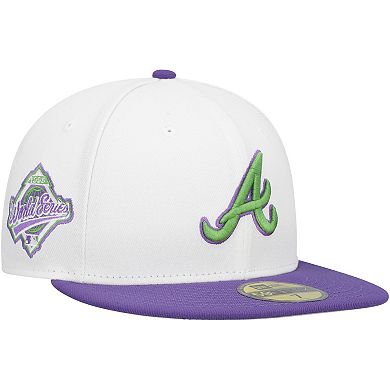 Men's New Era White Atlanta Braves  Side Patch 59FIFTY Fitted Hat
