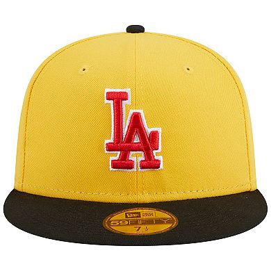 Men's New Era Yellow/Black Los Angeles Dodgers Grilled 59FIFTY Fitted Hat