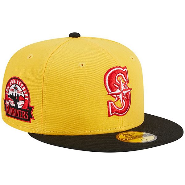 Men's New Era Yellow/Black Seattle Mariners Grilled 59FIFTY Fitted Hat