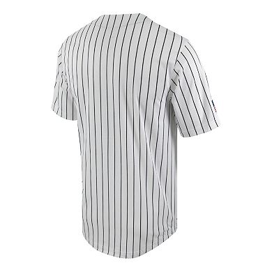 Men's Nike White/Black Army Black Knights Pinstripe Replica Full-Button Baseball Jersey