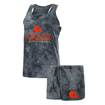 Women's Concepts Sport Charcoal Cleveland Browns Billboard Scoop Neck Racerback Tank Top and Shorts Sleep Set