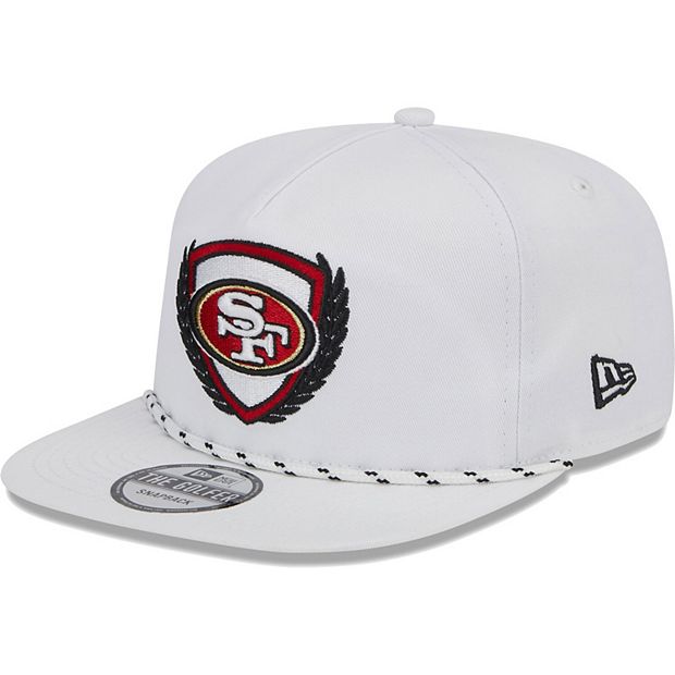 Men's New Era White San Francisco 49ers Tee Golfer 9FIFTY Snapback Hat