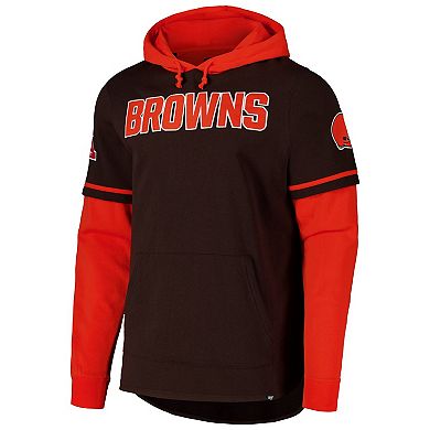 Men's '47 Brown Cleveland Browns Shortstop Pullover Hoodie