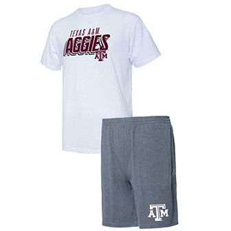 Men's Concepts Sport Charcoal/White Texas A&M Aggies Downfield T-Shirt & Shorts Set