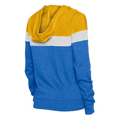 Women's New Era Royal/Gold Los Angeles Rams Throwback Colorblock Full-Zip Hoodie