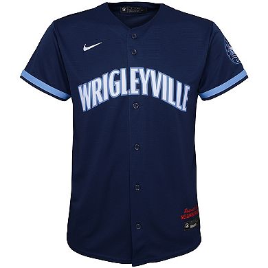 Preschool Nike Seiya Suzuki Navy Chicago Cubs City Connect Script Replica Player Jersey