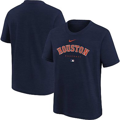 Youth Nike  Navy Houston Astros Authentic Collection Early Work Tri-Blend T-Shirt