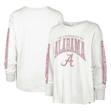 Women's '47 White Alabama Crimson Tide Statement SOA 3-Hit Long Sleeve T-Shirt