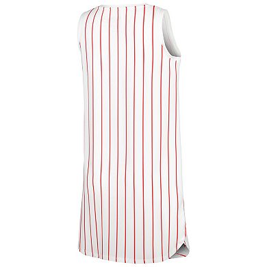 Women's Concepts Sport White St. Louis Cardinals Reel Pinstripe Knit Sleeveless Nightshirt