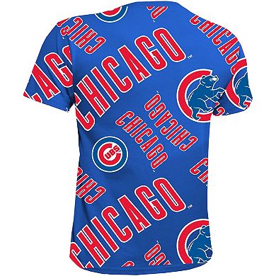 Youth Stitches Royal Chicago Cubs Allover Team T-Shirt