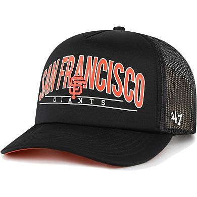 Men's '47 Black San Francisco Giants Backhaul Foam Trucker Snapback Hat