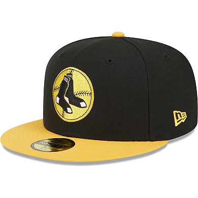 Men's New Era Black/Gold Boston Red Sox 59FIFTY Fitted Hat