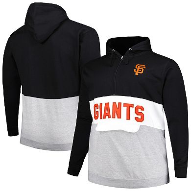 Men's Black/White San Francisco Giants Big & Tall Fleece Half-Zip Hoodie