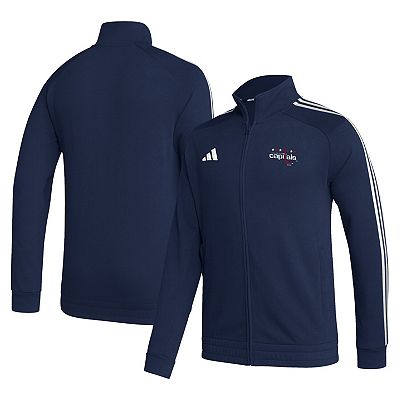 Men s adidas Navy Washington Capitals Raglan Full Zip Track Jacket