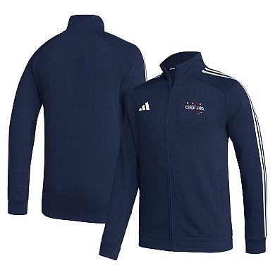 Men's adidas Navy Washington Capitals Raglan Full-Zip Track Jacket