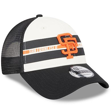 Men's New Era White/Black San Francisco Giants Team Stripe Trucker ...