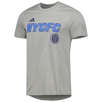 Men's adidas Heather Gray New York City FC Team Jersey Hook AEROREADY T-Shirt