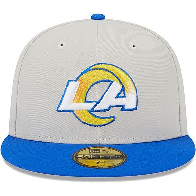 Men's New Era Khaki/Royal Los Angeles Rams Super Bowl Champions Patch 59FIFTY Fitted Hat
