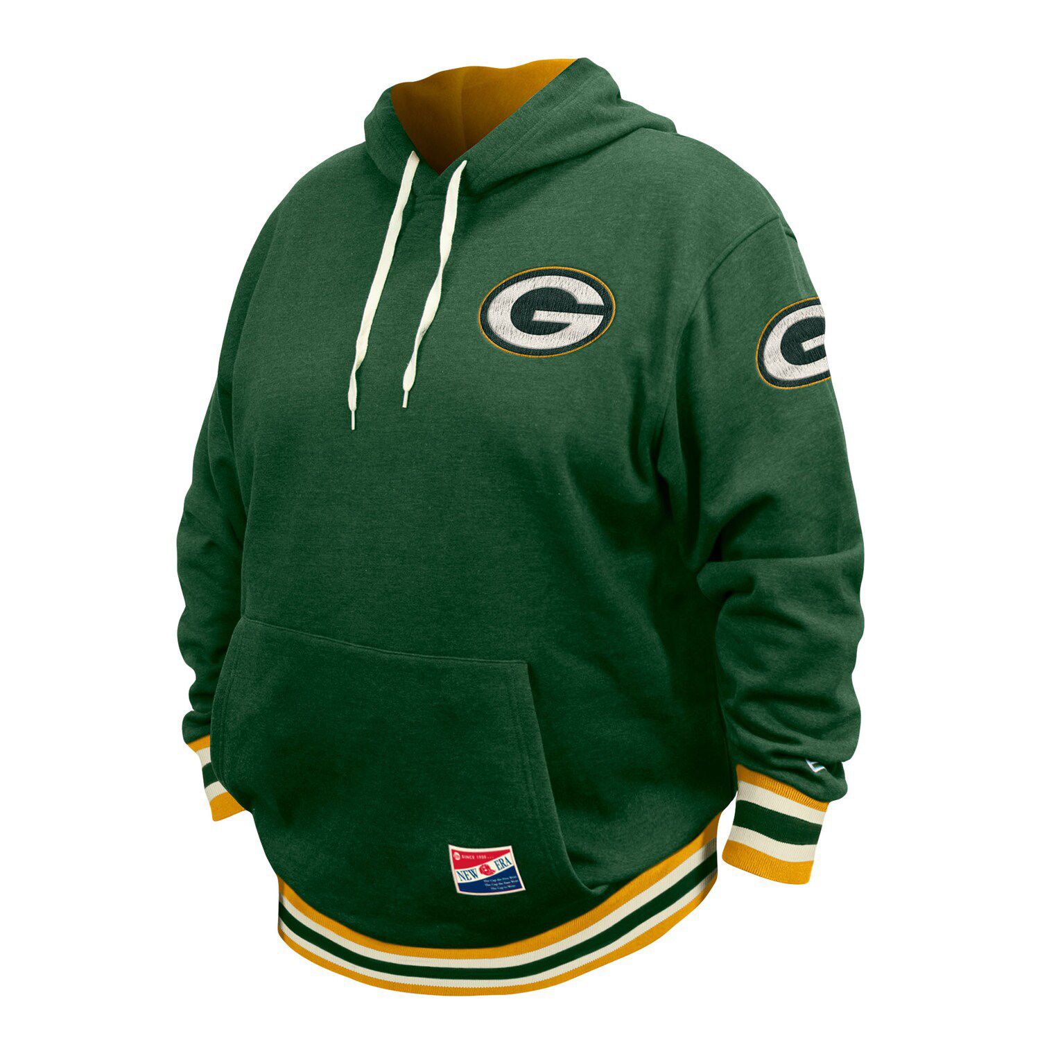 Men's New Era Green Green Bay Packers Big & Tall NFL Pullover Hoodie