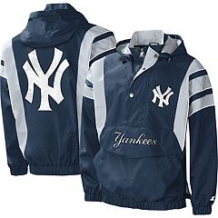 Men's Fanatics Branded Navy/Gray New York Yankees Iconic Record Holder Woven Full-Zip Bomber Jacket