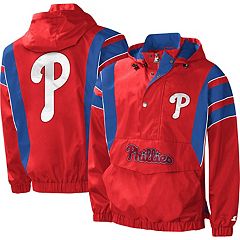 Men's Philadelphia Phillies Starter Red Yardline Pullover Windbreaker