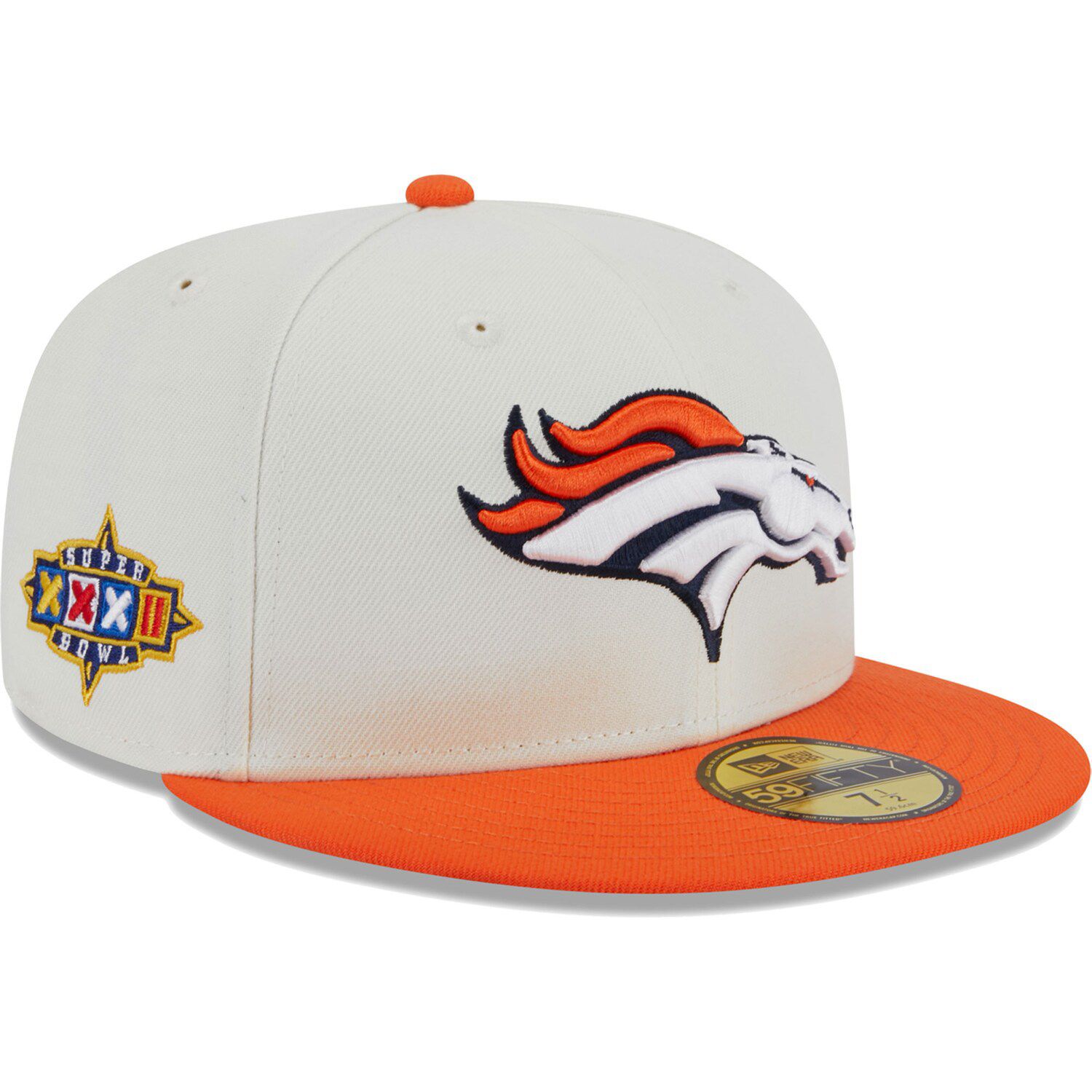 Denver Broncos New Era Super Bowl XXXIII Letterman 59FIFTY Fitted Hat -  Orange/Navy