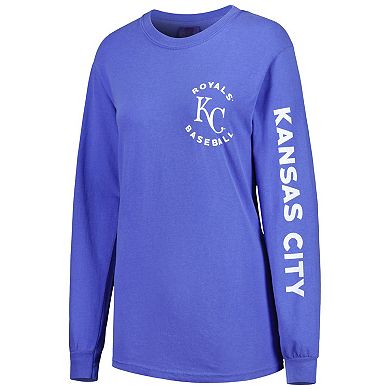 Women's Soft as a Grape Royal Kansas City Royals Team Pigment Dye Long Sleeve T-Shirt