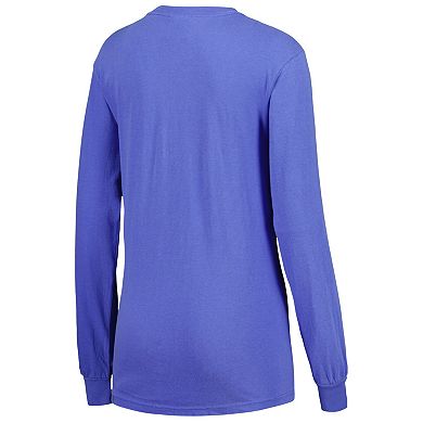 Women's Soft as a Grape Royal Kansas City Royals Team Pigment Dye Long Sleeve T-Shirt