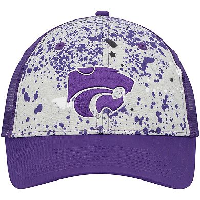 Men's Colosseum Gray/Purple Kansas State Wildcats Love Fern Trucker Snapback Hat