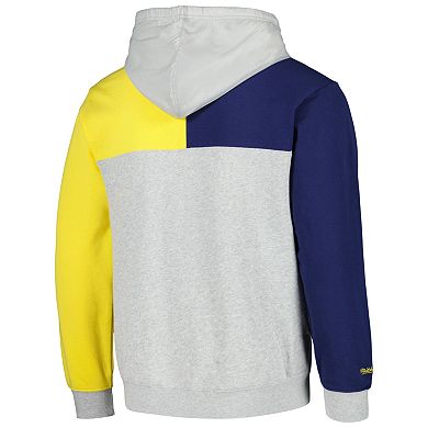 Men's Mitchell & Ness Heather Gray Michigan Wolverines Tie-Breaker Pullover Hoodie