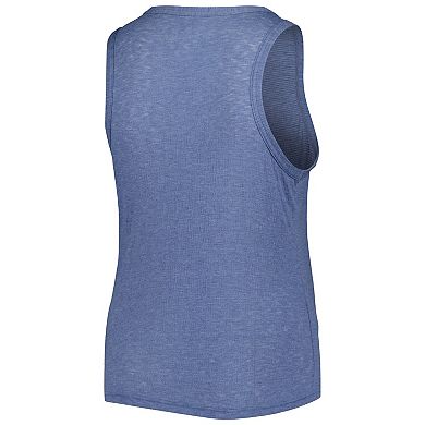 Women's Soft as a Grape Navy Atlanta Braves Plus Size High Neck Tri-Blend Tank Top