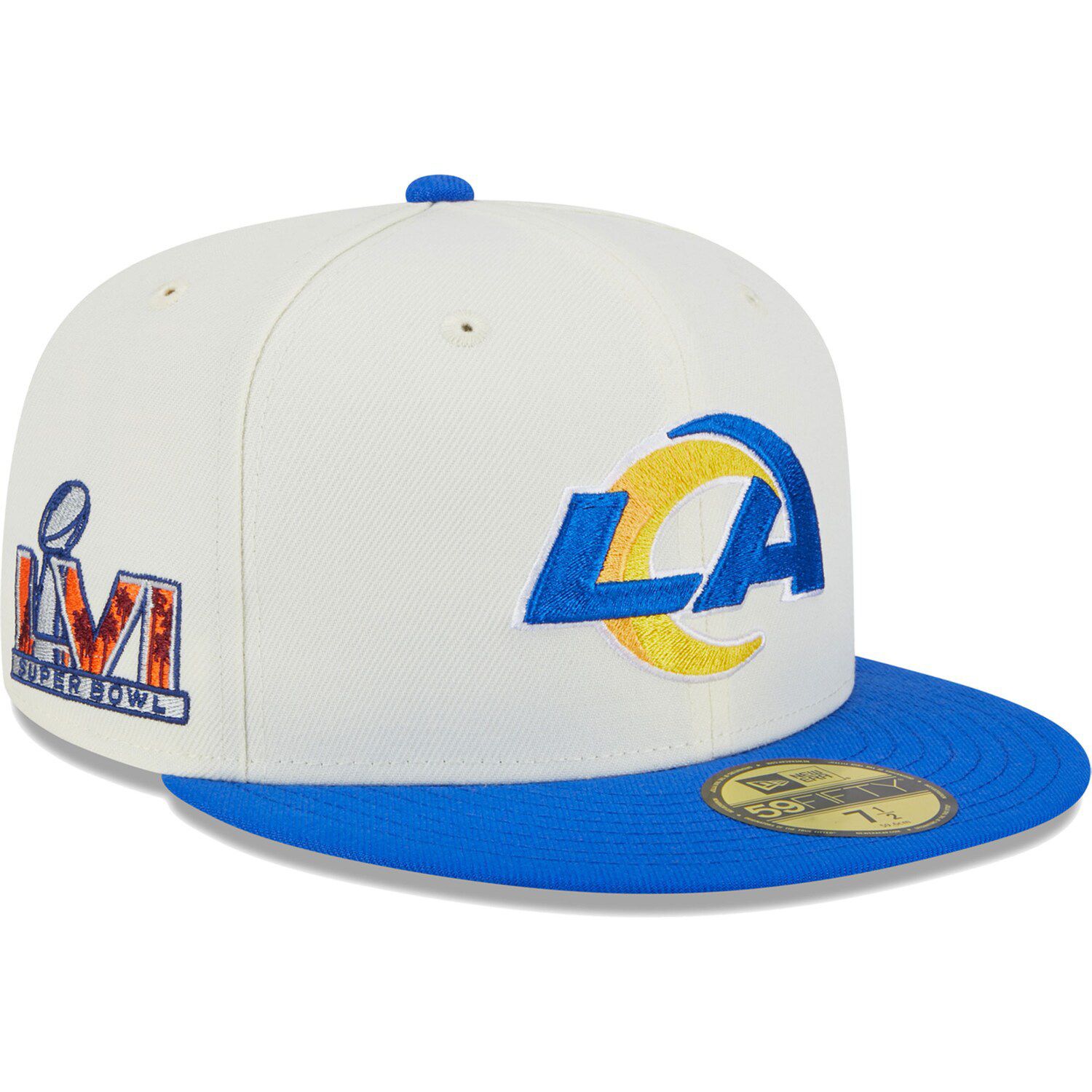 New Era Royal/Black Los Angeles Rams Super Bowl LVI Champions Alt Logo Side Patch 59FIFTY Fitted Hat