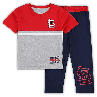 Toddler Red/Navy St. Louis Cardinals Batters Box T-Shirt & Pants Set