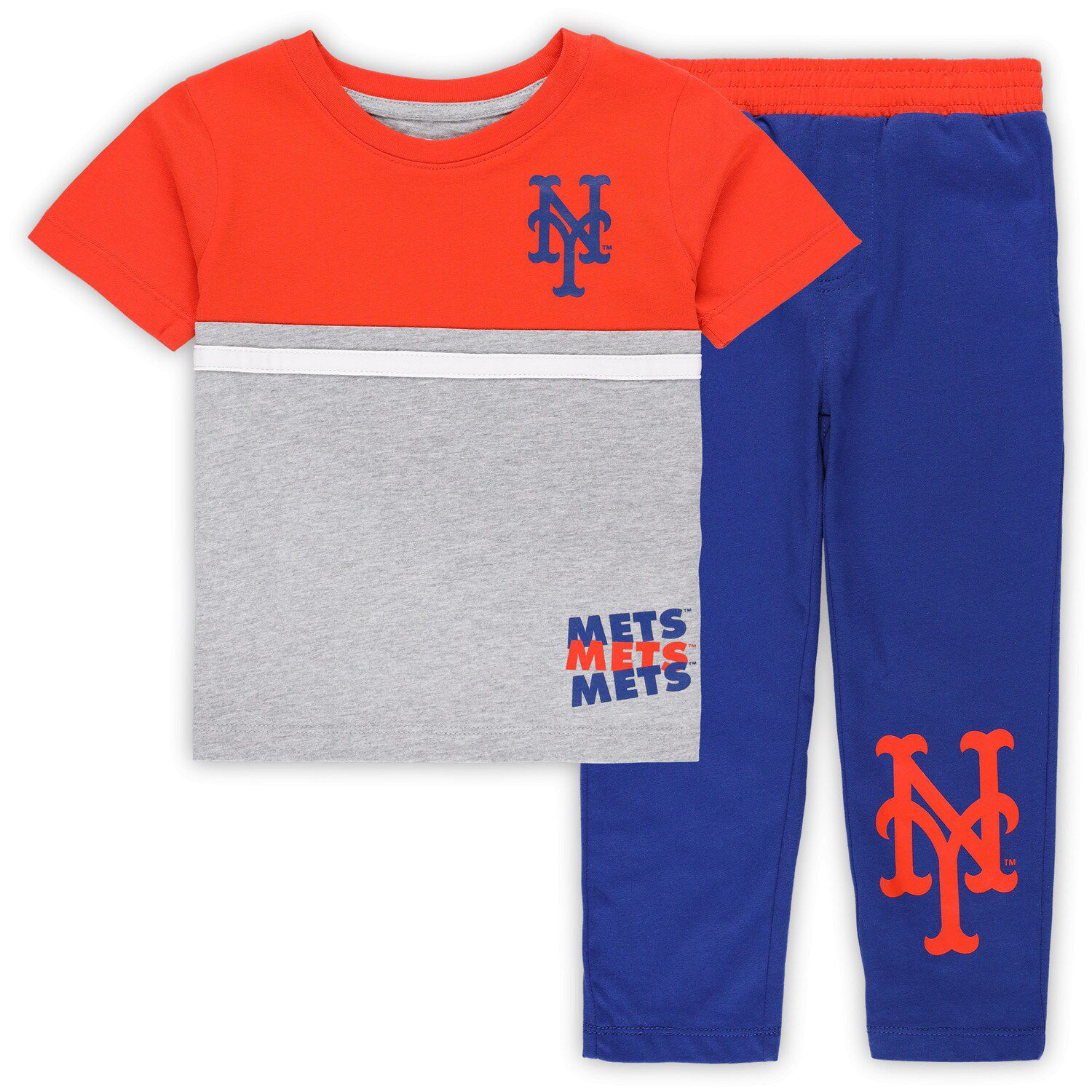 Outerstuff Girls Newborn & Infant Royal/Orange/Heathered Gray New York Mets 3-Pack Batter Up Bodysuit Set