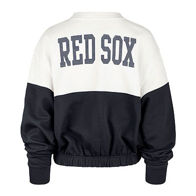 Women's '47 White/Navy Boston Red Sox Take Two Bonita Pullover Sweatshirt