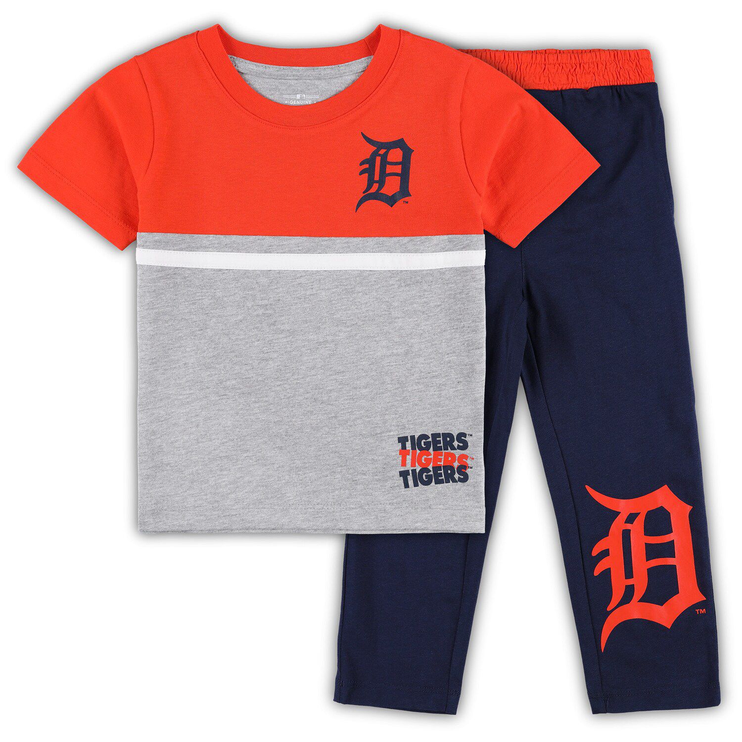 Outerstuff Infant Orange/White/Heather Gray Detroit Tigers Biggest Little Fan 3-Pack Bodysuit Set