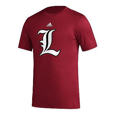 Men's adidas Red Louisville Cardinals Basics Secondary Pre-Game AEROREADY T-Shirt