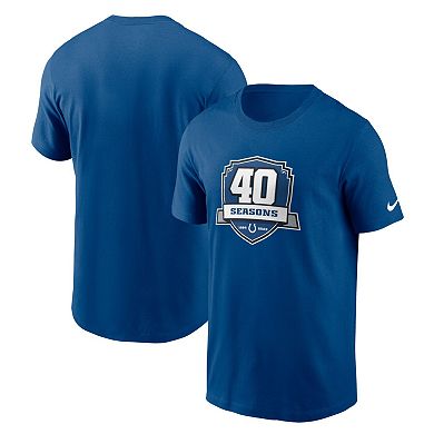 Men's Nike Royal Indianapolis Colts 40th Anniversary Essential T-Shirt