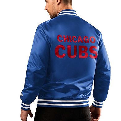 Men's Starter Royal Chicago Cubs Patch Full-Snap Jacket
