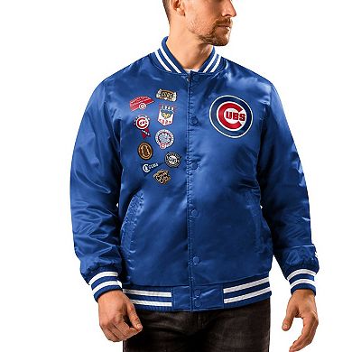 Men's Starter Royal Chicago Cubs Patch Full-Snap Jacket