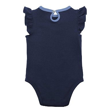 Newborn & Infant Navy/Light Blue Tampa Bay Rays Three-Piece Love of Baseball Bib Bodysuit & Booties Set