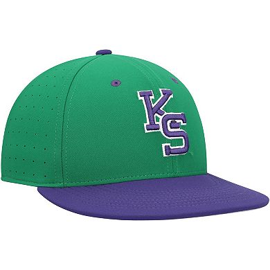 Men's Nike Green Kansas State Wildcats Aero True Baseball Performance Fitted Hat