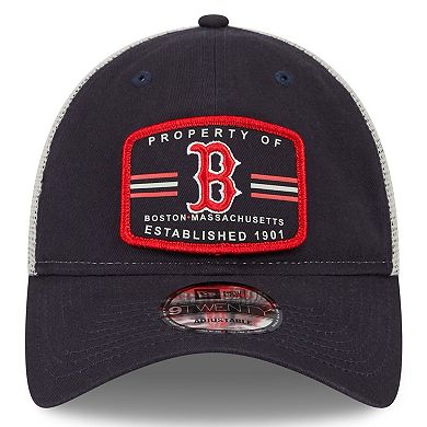 Men's New Era Navy Boston Red Sox Property Trucker 9TWENTY Snapback Hat