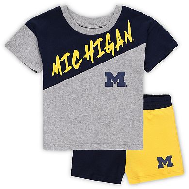 Toddler Heather Gray Michigan Wolverines Super Star T-Shirt & Shorts Set