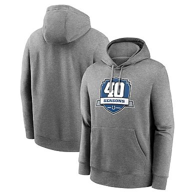 Men's Nike Heather Gray Indianapolis Colts 40th Anniversary Club Pullover Hoodie