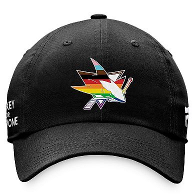 Men's Fanatics Branded Black San Jose Sharks Team Logo Pride Adjustable Hat